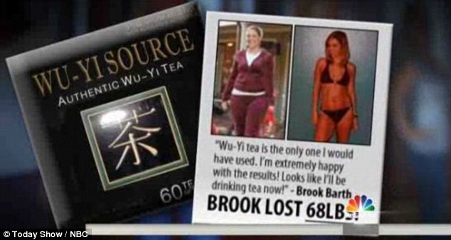 Tea party: Brooke Shadwell found her image in marketing materials for Wu-Yi Source Tea, and says that these photos were taken from her blog without consent
