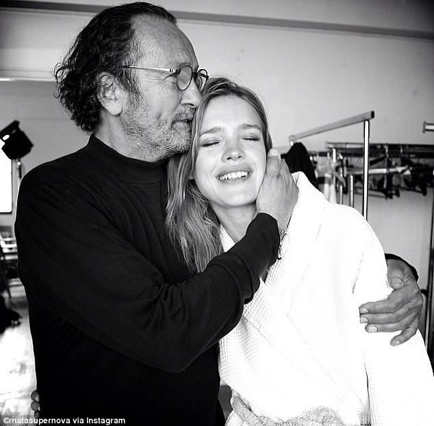 Old friend: Paolo refers to Paolo Roversi, an Italian photographer who apparently took the mother-son portrait (pictured: Paolo and Ms Vodianova)