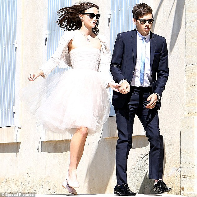 Frugal fancy: Keira recycled her favourite Chanel dress to marry James Righton in an intimate ceremony in the South of France last year