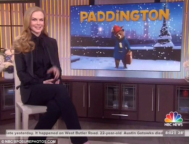 Loves to laugh: Nicole Kidman smiled her way through an interview on the Today show Tuesday while promoting her new film Paddington 