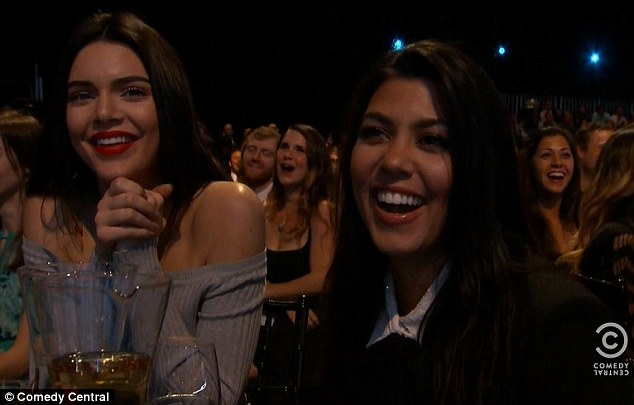 Reality stars: Kendal Jenner and Kourtney Kardashian were among the celebrities in the audience