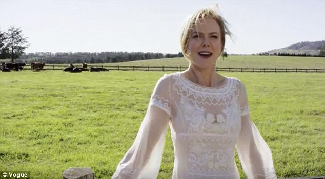 Opening up: Nicole Kidman was featured in a video released by Vogue on Monday where she answers 73 rapid-fire questions