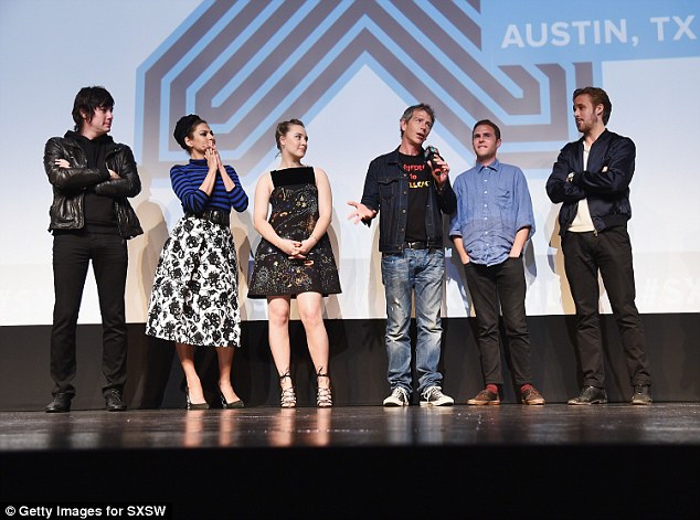 Taking a pause: Her last acting project, The Lost River, was released in 2014; here she is pictured at the 2015 SXSW Festival in Austin Texas; (from left) Johnny Jewel, Eva, Saoirse Ronan, Ben Mendelsohn, Iain De Caestecker and Ryan