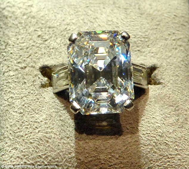 Made for a star: Prince Rainier first proposed to the actress with a more modest ring, but he upgraded to this stunning design after he realized other actresses were boasting much larger diamonds 