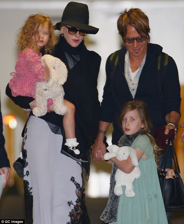 The actress has two daughters Faith (left) and Sunday (right) with second husband Keith Urban, 48