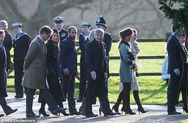 Carole Middleton, James Middleton, Michael Middleton and Pippa Middleton were guests at Sandringham in the new year (pictured)