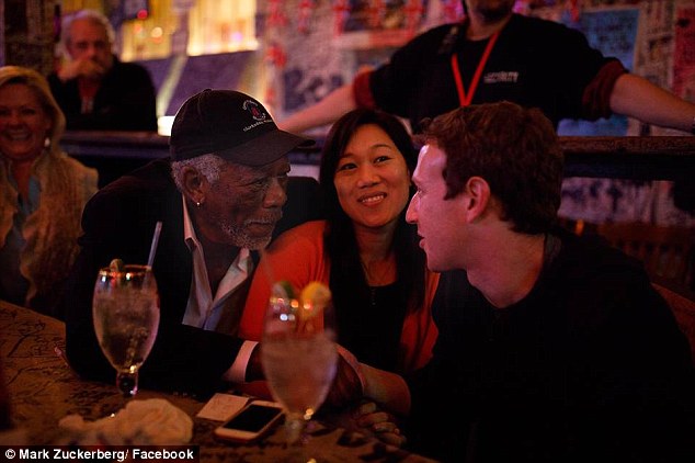 Out and about: Mark Zuckerberg spent three days in Alabama starting on Sunday as part of a resolution to 