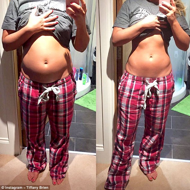 Tiffany Brien, from Belfast, took to Instagram to post a picture before and after of her body - and they weren