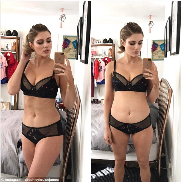 Made in Chelsea star Ashley James, from London,  created a conversation about self-love after posting two pictures of herself on Instagram 