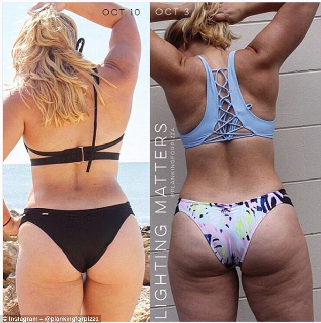 Instagrammer Plankingforpizza, from the US, said that her cellulite hadn