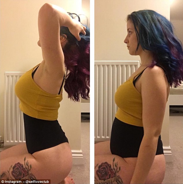 Selfloveclub, from the UK, reminded her followers that our bodies look different in different angles and that it is perfectly normal and natural