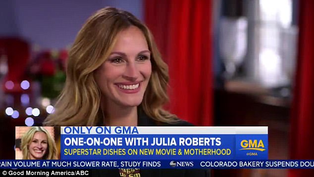 Sweet: Julia Roberts appeared on GMA on Wednesday where she said she can