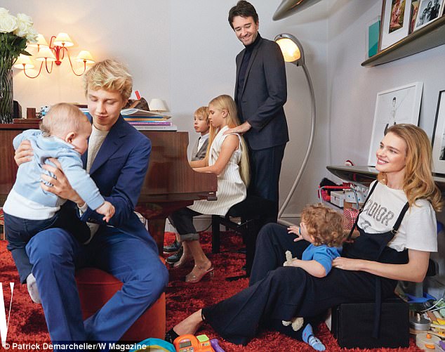How does she do it all?Natalia Vodianova reveals why she had two children with new husband Antoine Arnault... making her a mother of five; she poses here for W magazine with children Lucas, Roman, Viktor, Neva and Maxim