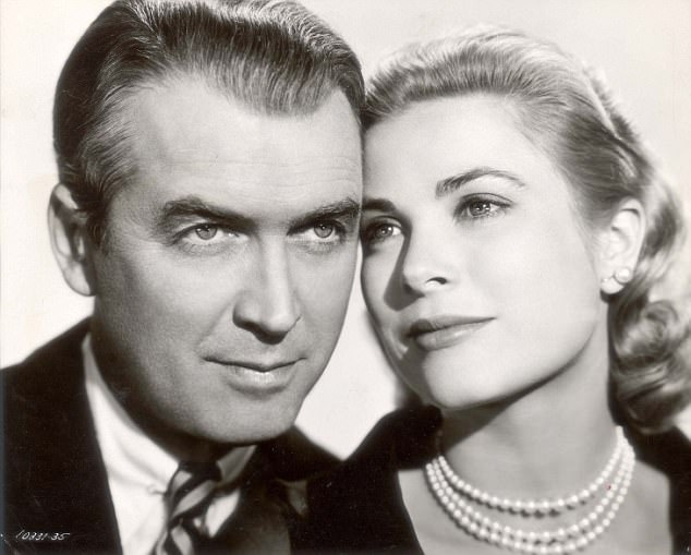 Princess Grace of Monaco is seen posing with actor James Stewart in 1957, showing off the picture-perfect pout that she passed down to her granddaughter