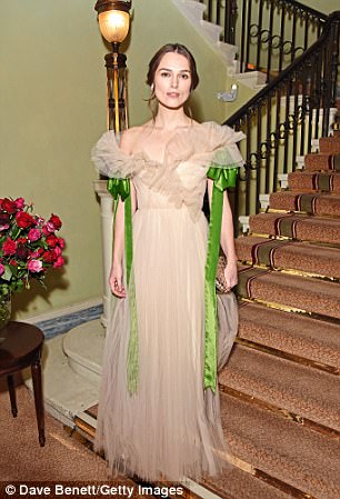 Knightley attends the London Evening Standard Theatre Awards 2017 at the Theatre Royal, Drury Lane, on December 3, 2017