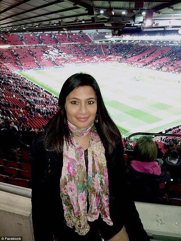 Mrs Daudia was an avid Leicester City fan (pictured: watching the Foxes at Manchester United)