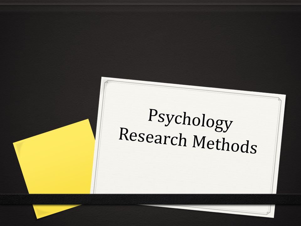 Psychology Research Methods