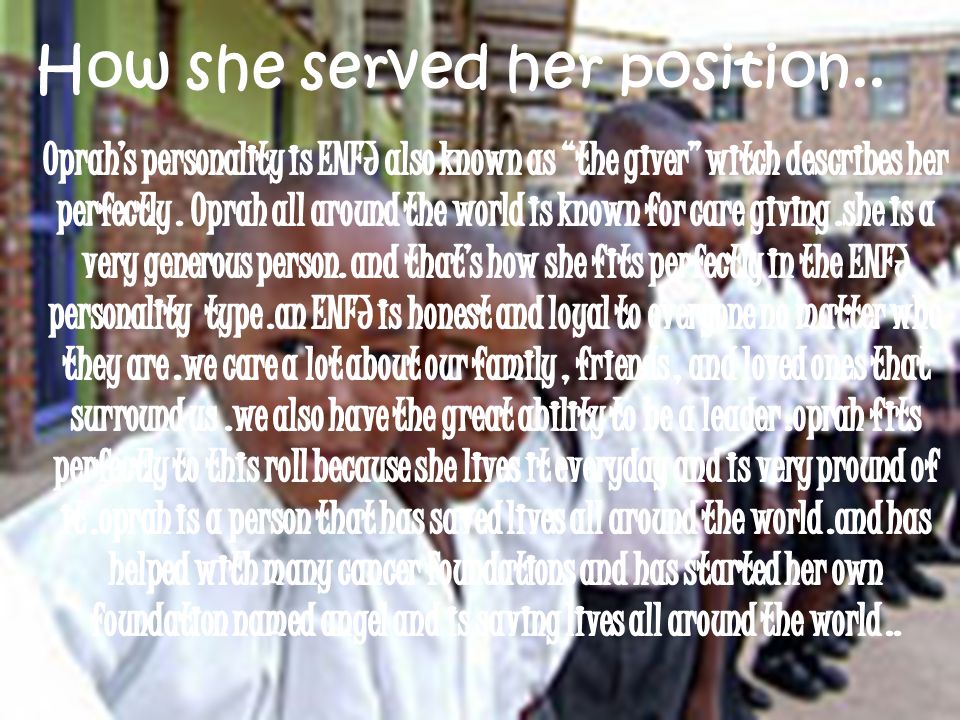 How she served her position..