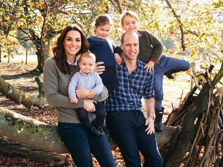 Принц Уильям и Кейт Миддлтон с детьми