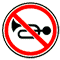 Подача звукового сигнала запрещена - дорожный знак 3.26