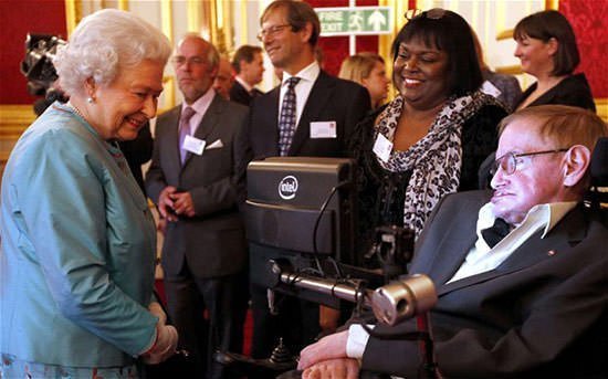 Queen Elizabeth II and Stephen Hawking