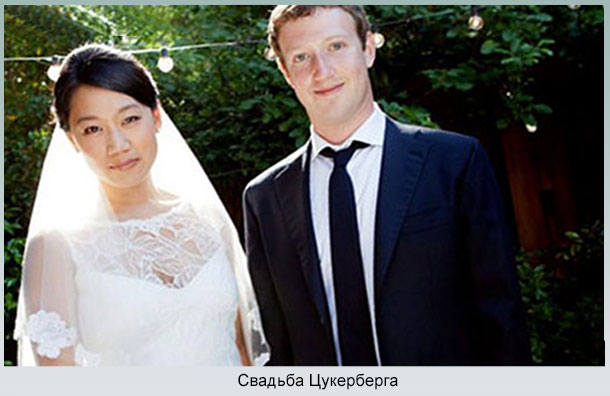 Бракосочетание Марка Цукербер с Присциллой Чан