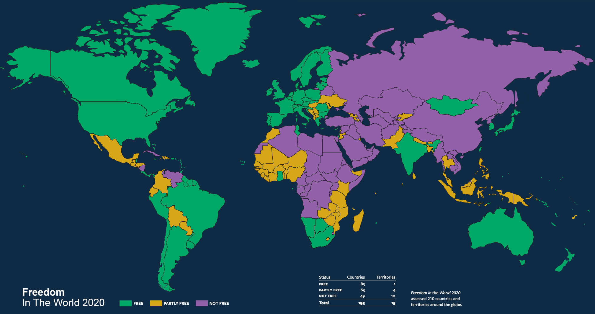Map of World Freedom 2020