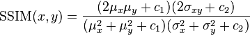 Equation 2: Structural Similarity Index