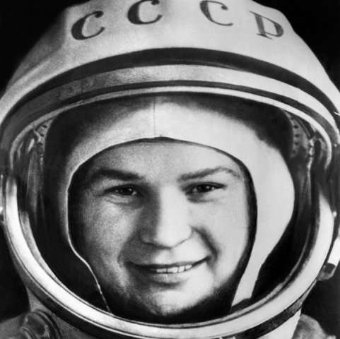 Russian cosmonaut Valentina Tereshkova poses before boarding the Vostok 6, at Baikonur cosmodrome, on June 16, 1963