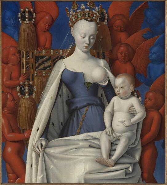 Жан Фуке изобазил Агнессу Сорель - фаворитку короля Франции Карла VII - в образе Мадонны