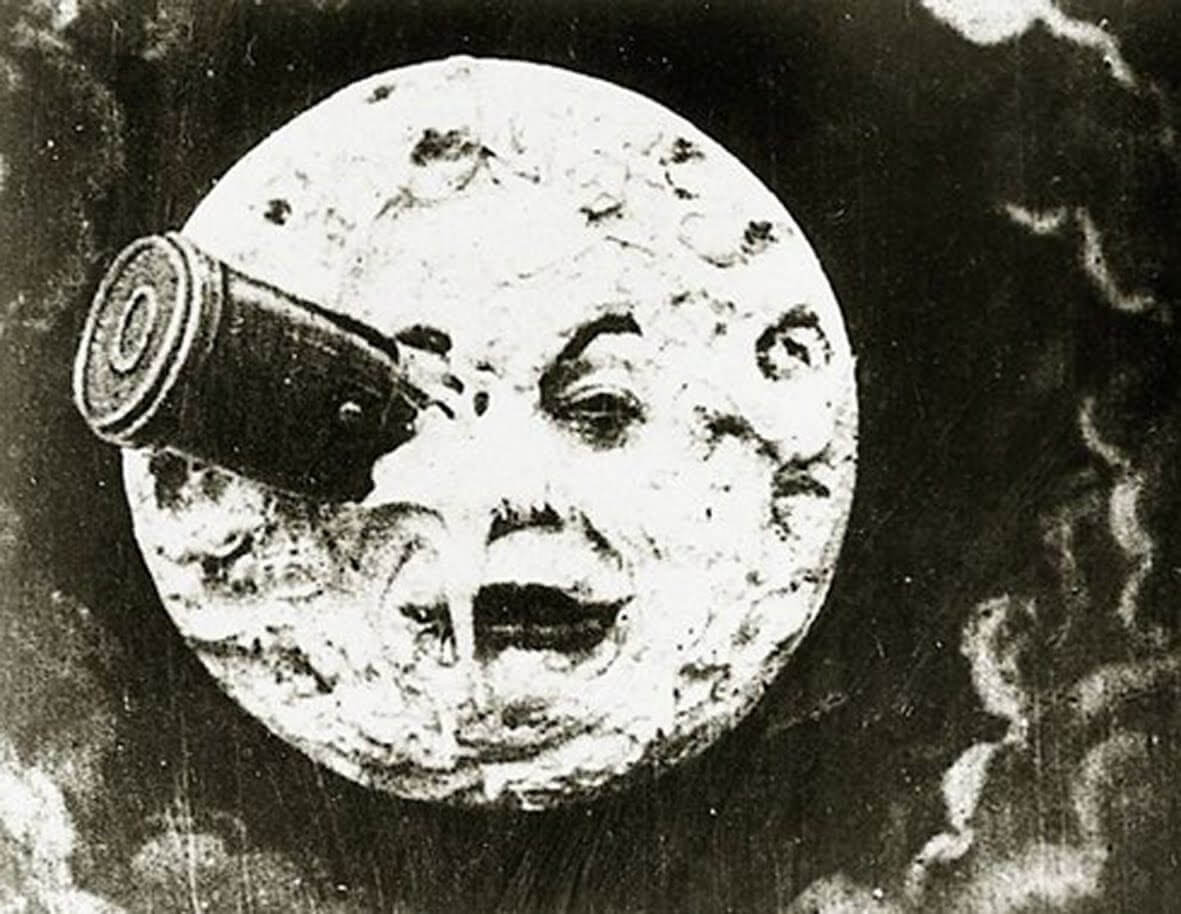 An image of the Moon that appeared in a 1902 French film called Le Voyage dans la Lune