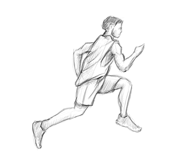 How to draw a person running