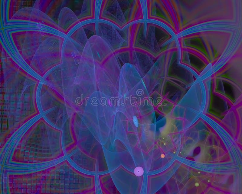 Abstract digital ornament card imagination curl fractal fantasy creative, artistic, elegance,. Abstract fractal card creative artistic, elegance, curl magic vector illustration