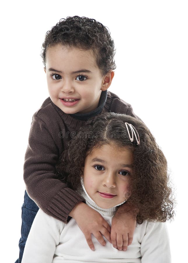 Brother And Sister. Happy Playful Brother and Sister royalty free stock photography