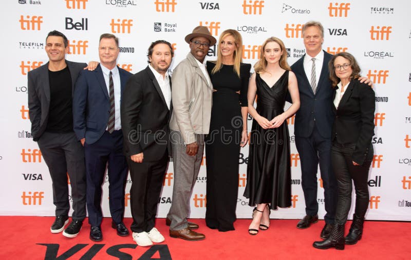 Cast and crew at premiere of Ben Is Back at toronto international film festival. Actress Julia Roberts