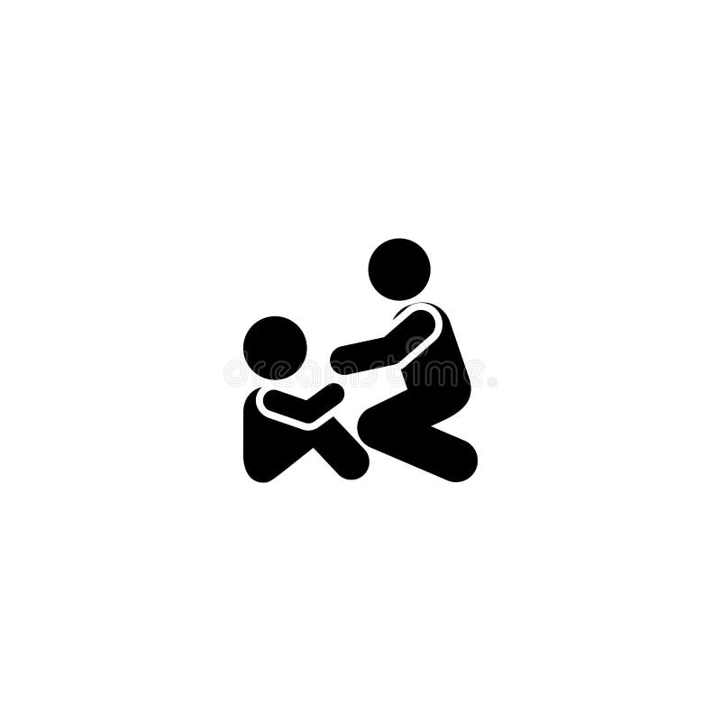 Child, father, crying, care icon. Element of children pictogram. Premium quality graphic design icon. Signs and symbols collection. Icon on white background vector illustration