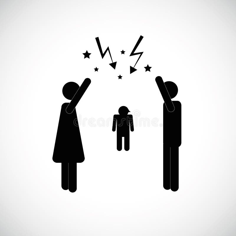 Couple with child arguing icon pictogram. Vector illustration stock illustration