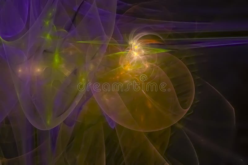 Abstract creative power imagination glowing vibrant flame sparkle digital fractal fantasy design background chaos. Creative abstract digital fractal fantasy stock illustration