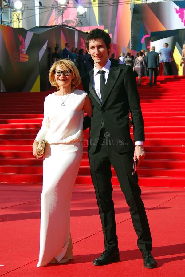 Evelina Khromchenko at Moscow Film Festival. Evelina Khromchenko at XXXV Moscow International Film Festival red carpet opening ceremony. Taken on 20.06.2013 in stock image