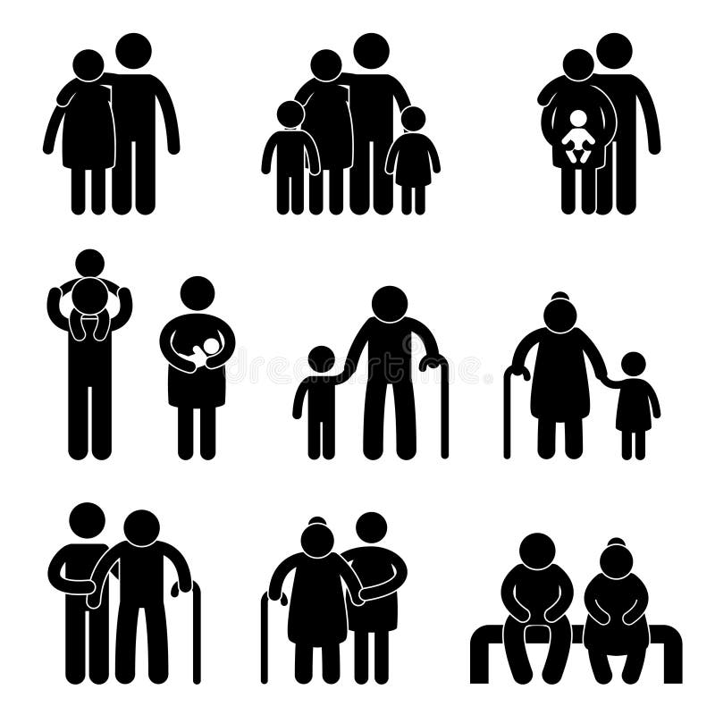Happy Family Icon Pictogram. A set of people pictogram representing family royalty free illustration