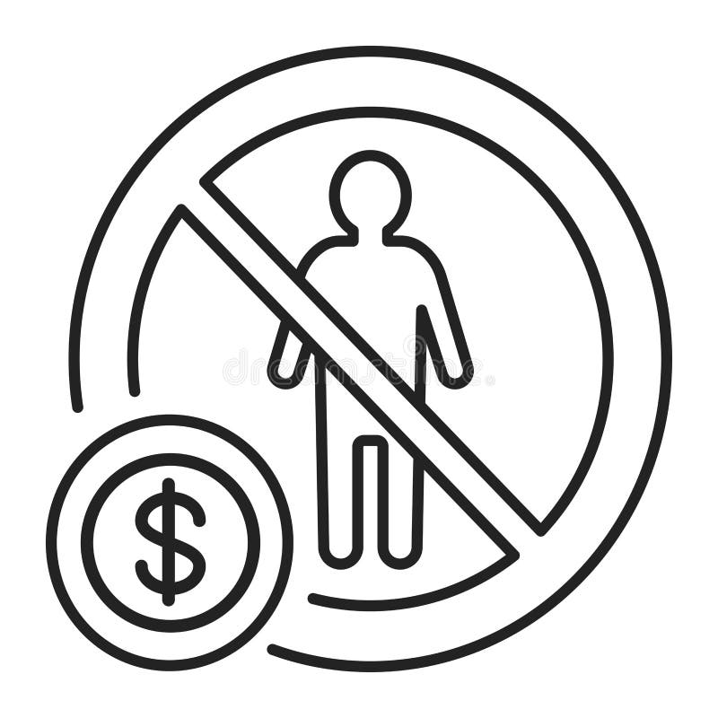 Illegal child work and employment black line icon. Restricting the hours that youth under 16 years of age can work. Pictogram for. Web page, mobile app, promo royalty free illustration