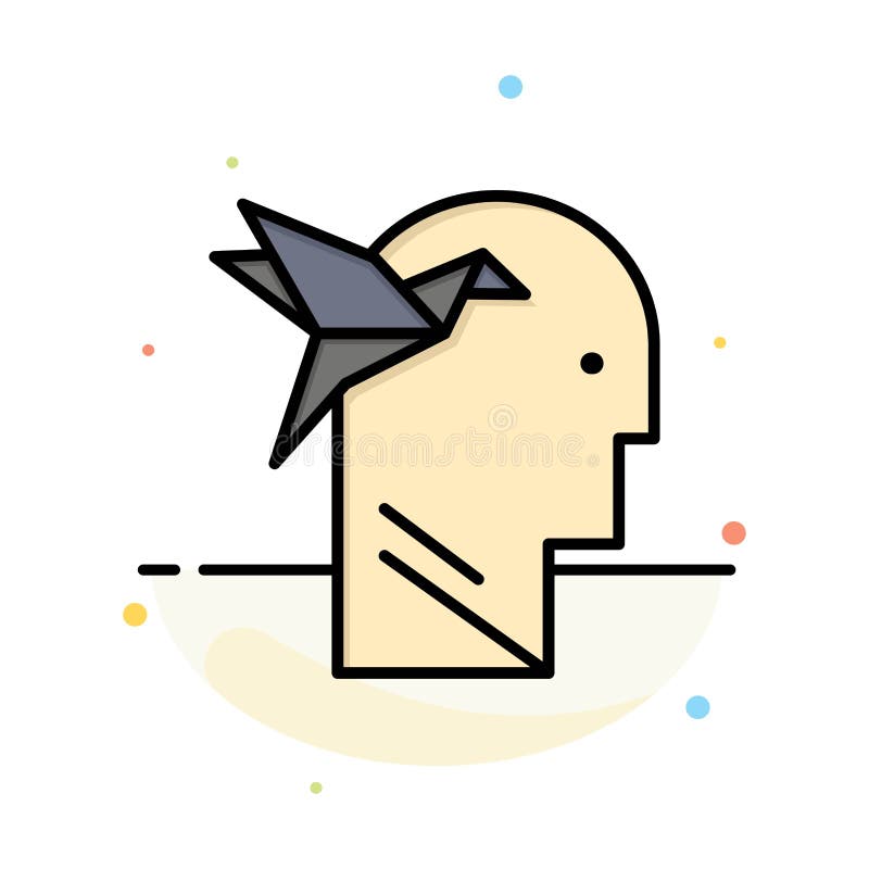 Imagination Form, Imagination, Head, Brian Abstract Flat Color Icon Template stock illustration