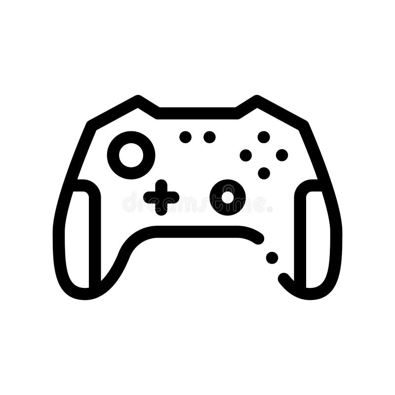Interactive Kids Video Games Gamepad Vector Icon. Thin line. Video Play Controller Joystick Detail Game Children Playing Gaming Items Linear Pictogram stock illustration