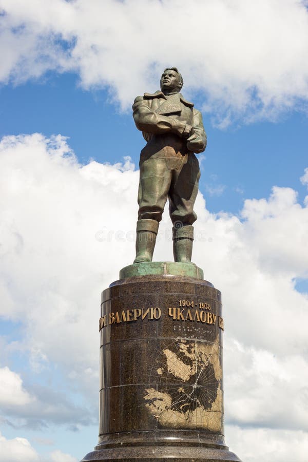 Nizhny Novgorod, Russia - July 11, 2017: a statue of Valery Chkalov, a famous Soviet and Russian pilot stock images