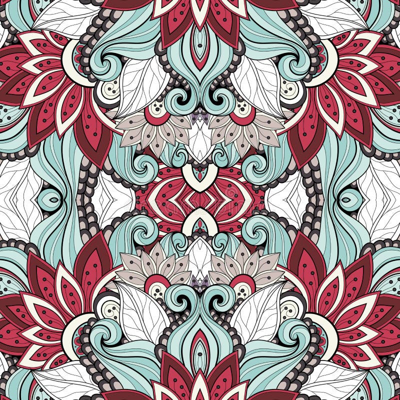 Seamless Abstract Tribal Pattern (Vector). Hand Drawn Ethnic Texture, Flight of Imagination royalty free illustration