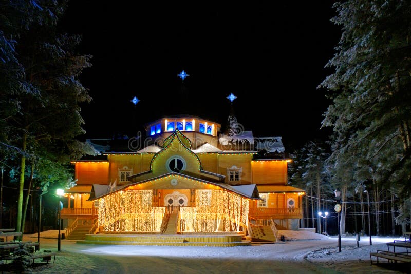 Terem of Ded Moroz. Estate of Ded Moroz in Velikiy Ustyug stock image