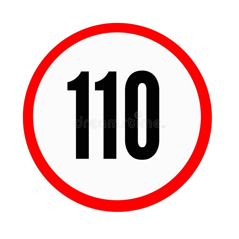 The traffic lights are prohibited to exceed one hundred and ten speed limit stock illustration