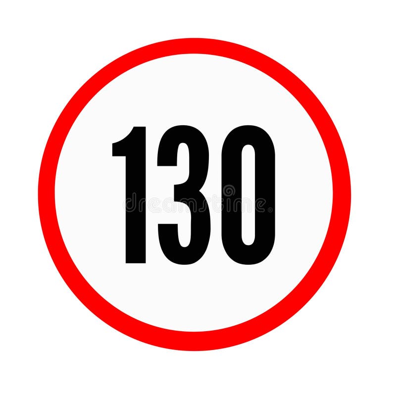 The traffic lights are prohibited to exceed the speed limit of one hundred and thirty stock illustration