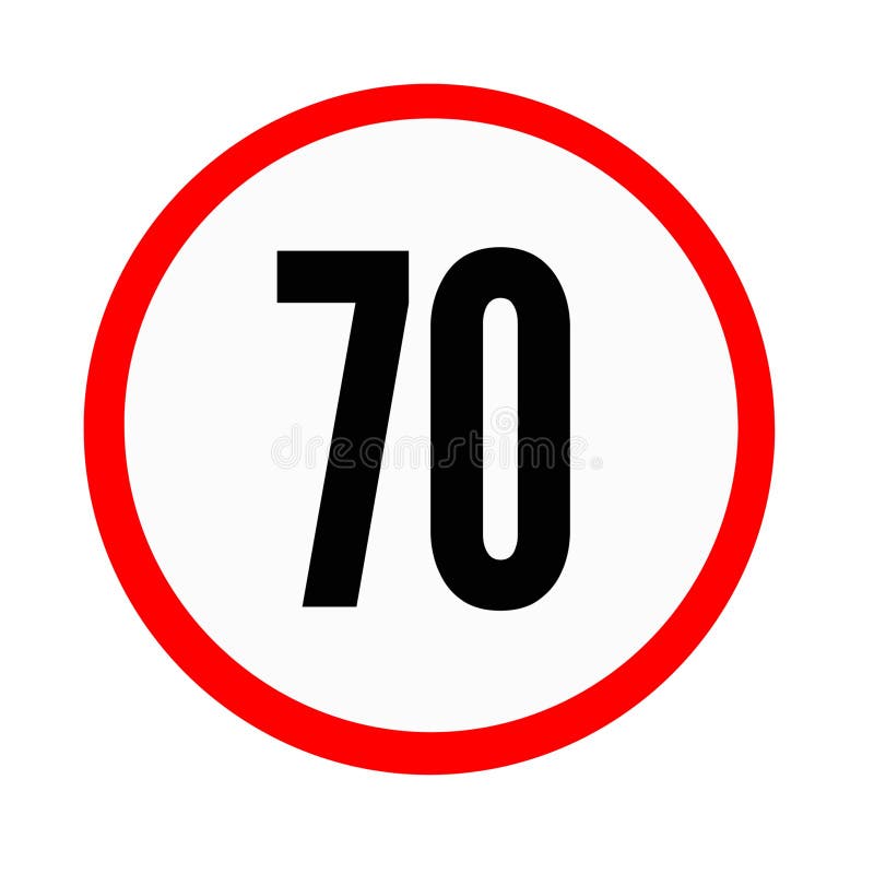 The traffic lights are prohibited to exceed the speed limit seventy stock illustration