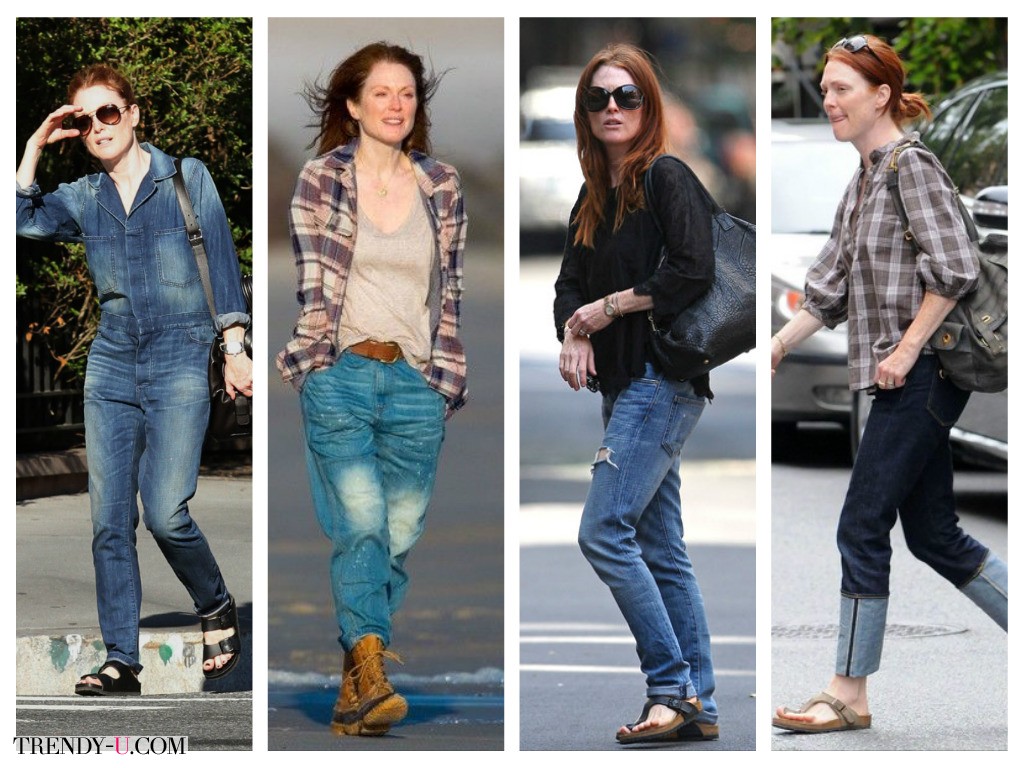 Как носить джинсы? Как Джулианна Мур!